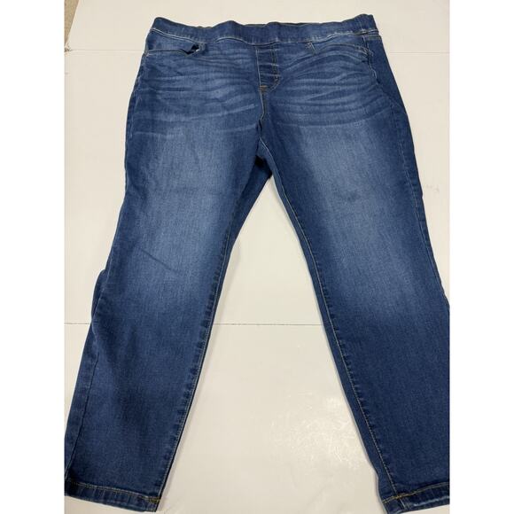 EVRI Women's Plus Size 18WS Blue Pull On Elastic Waist Mid Rise Stretch Jeggings - Picture 1 of 7